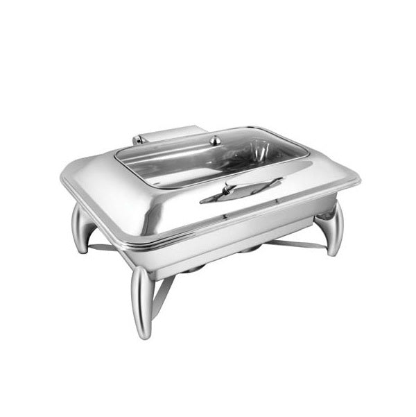 Rectangular Rect. Glass Lid Chafer W/ Smart Legs