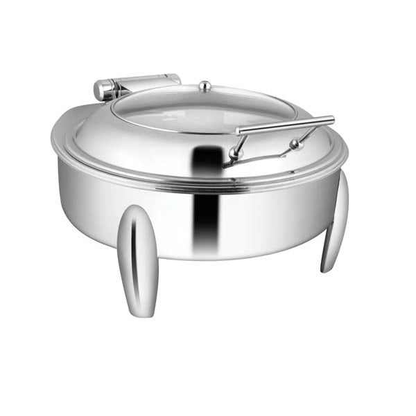Round Glass Lid Chafer W/Curved Legs