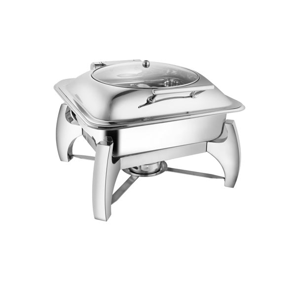 Square Glass Lid Chafer W/ Grand Legs