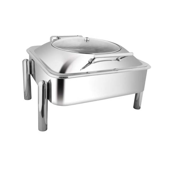 Square Glass Lid Chafer W/Pipe Legs