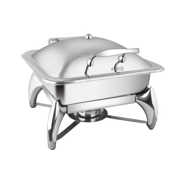 Square SS. Lid Chafer W/Curved Legs