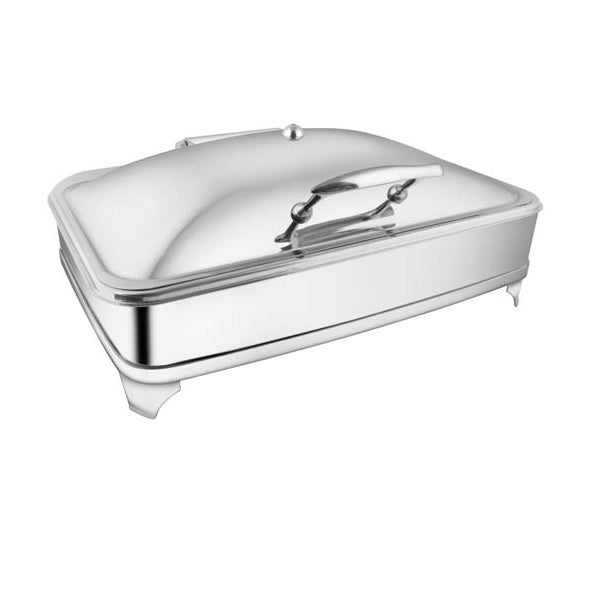 Rectangular Glass Lid Chafer W/Curved Legs