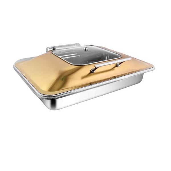 Rectangular Rose Gold Sq.Glass Chafer