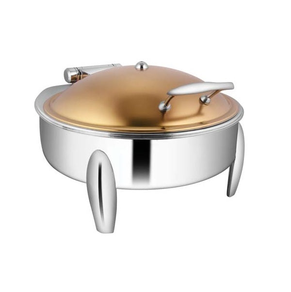 Round Rose Gold Chafer W/Curved Legs