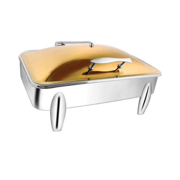 Rectangular Rose Gold Chafer W/Curved Legs