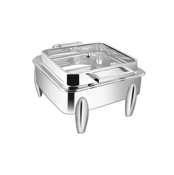 Square Full Glass Chafer W/ Curved Legs